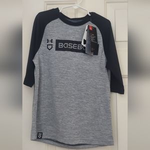 Under Armour Tech Youth 3/4 Sleeve Shirt Black